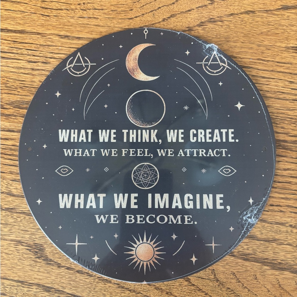 Inspirational Black and Gold Round Wall Art
